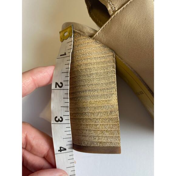 Dolce Vita Light Taupe Leather Open Heel and Toe 4-inch Booties Women's Size 6 - Picture 9 of 9